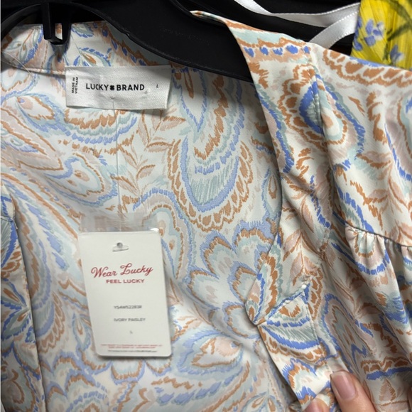 Lucky Brand Floral Shirt Button Down Midi Dress Size L NWT - Picture 7 of 7